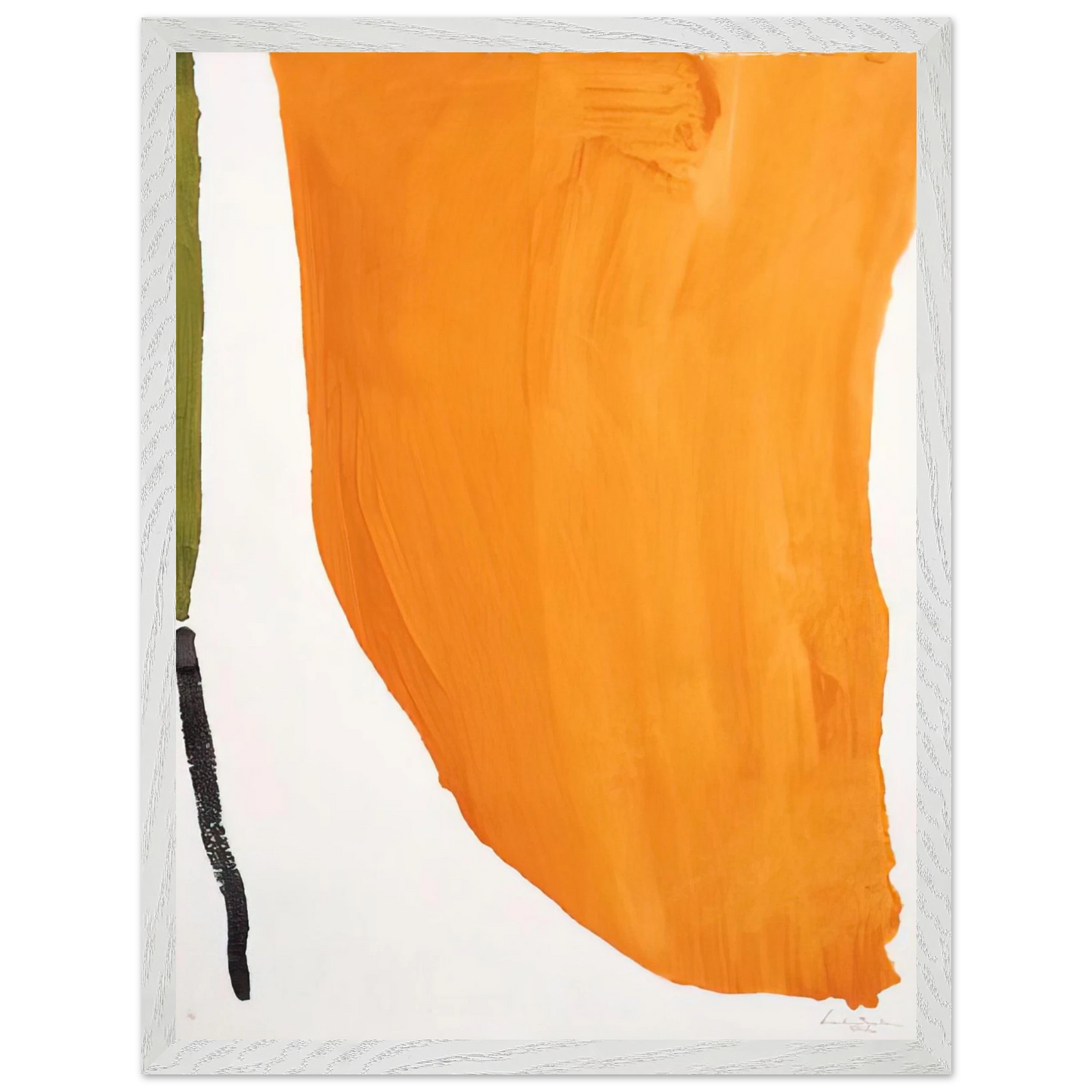 Helen Frankenthaler - Orange Downpour - 1970 Wall art - 15x20 cm / 6x8 inches - Premium Wooden Framed Poster With Fine Art Paper-canvas - White frame