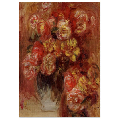 Vase of Roses - Pierre-Auguste Renoir Brushed Aluminum Print - 70x100 cm / 28x40 inches | Pierre-Auguste Renoir Aluminum Print | Pierre-Auguste Renoir Prints