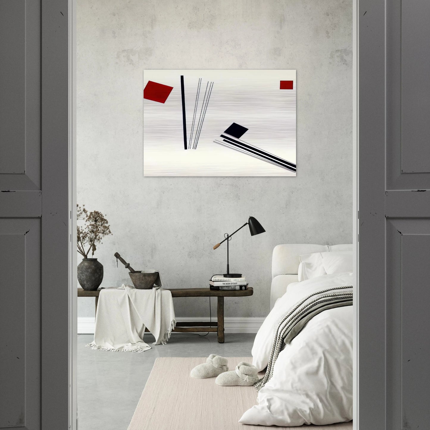 Painting in red and black - 1956 - Lygia Pape Brushed Aluminum Print - 70x100 cm / 28x40 inches | Lygia Pape Aluminum Print | Lygia Pape Prints