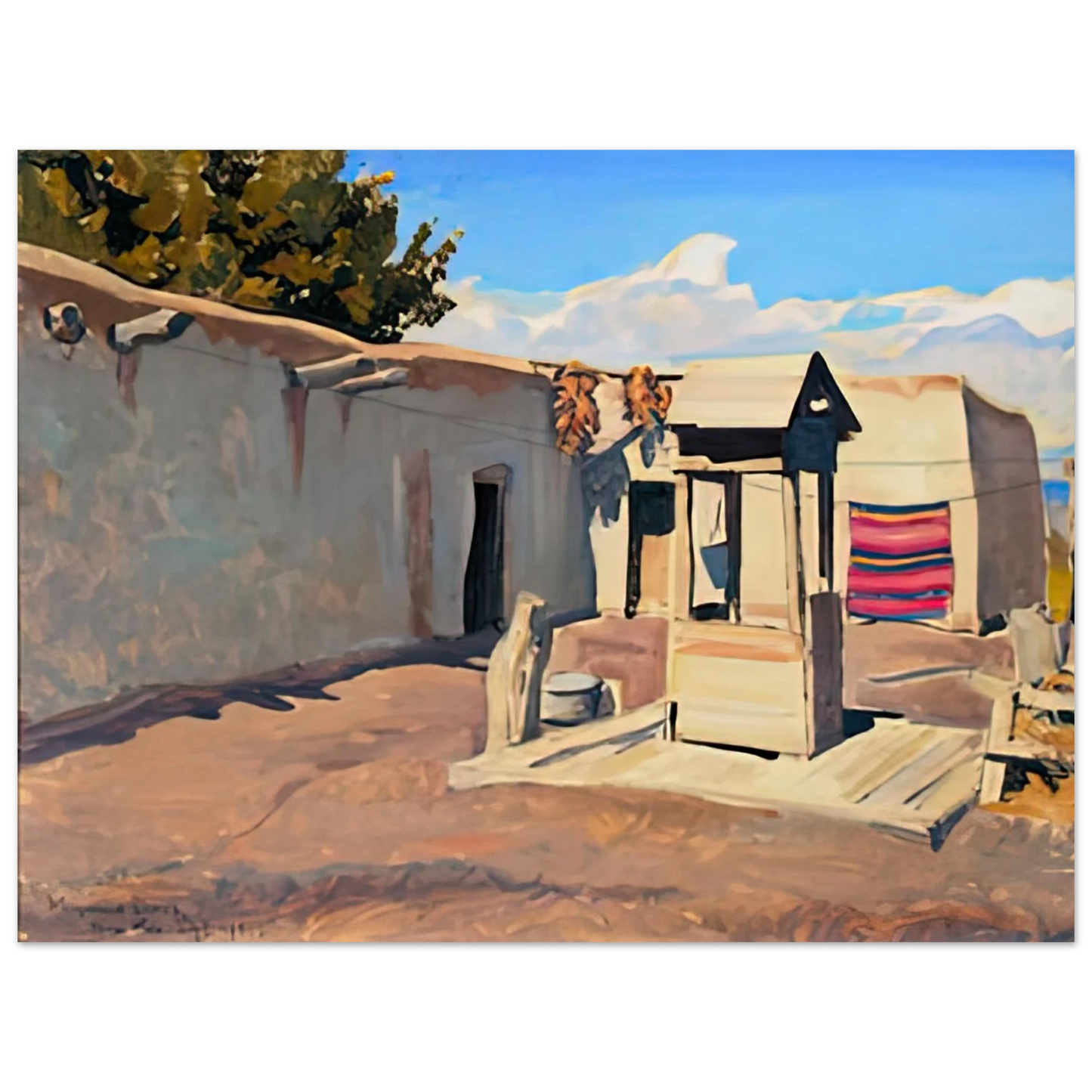 Maynard Dixon - OLD PATIO 1931 Wall art - 50x70 cm / 20x28 inches - Premium Wooden Framed Poster With Fine Art Paper-canvas - Black frame