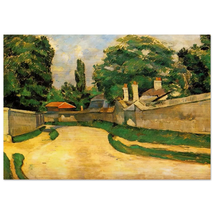 Houses Along a Road - Paul Cézanne Brushed Aluminum Print - 70x100 cm / 28x40 inches | Paul Cézanne Aluminum Print | Paul Cézanne Prints