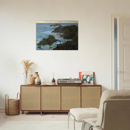 The rocks of Belle-Ile - claude monet Brushed Aluminum Print - 70x100 cm / 28x40 inches | claude monet Aluminum Print | claude monet Prints