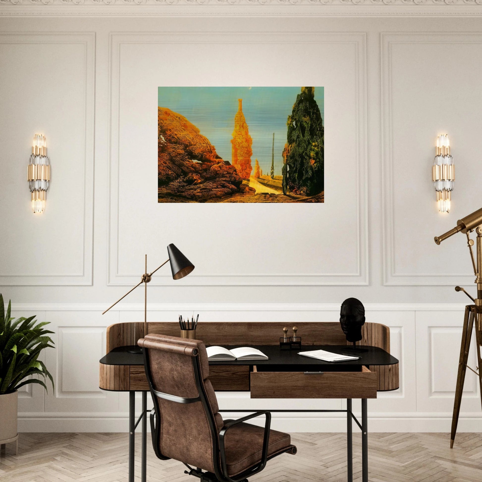 Lone Tree and United Trees - Max Ernst Brushed Aluminum Print - 70x100 cm / 28x40 inches | Max Ernst Aluminum Print | Max Ernst Prints