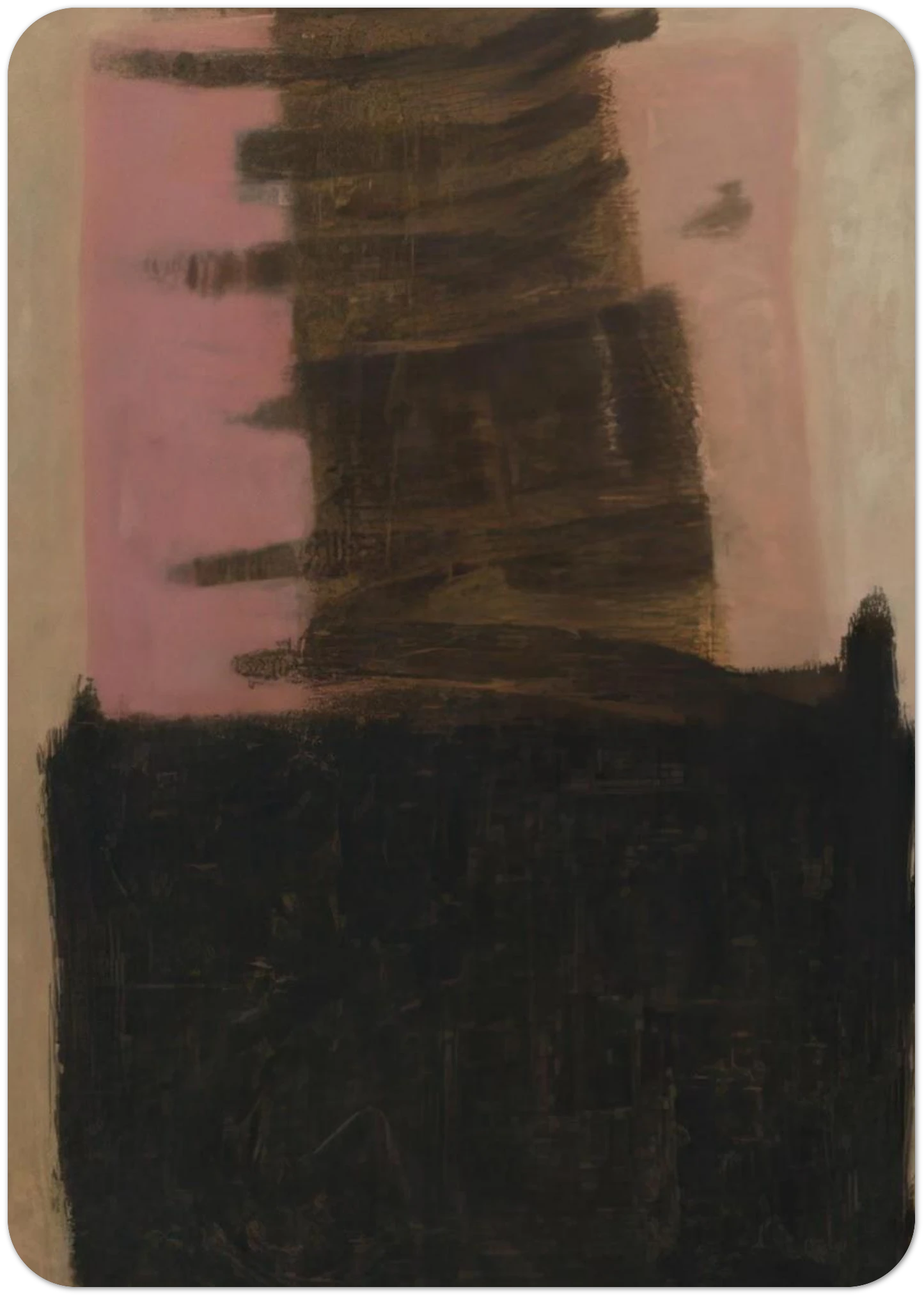 Composition in Black  Ochre - 1957 By Adja Yunkers Pack of 10 Post Cards | Adja Yunkers Post Cards | A6 (10.5 x 14.8 cm) - 4.1 x 5.8 inches