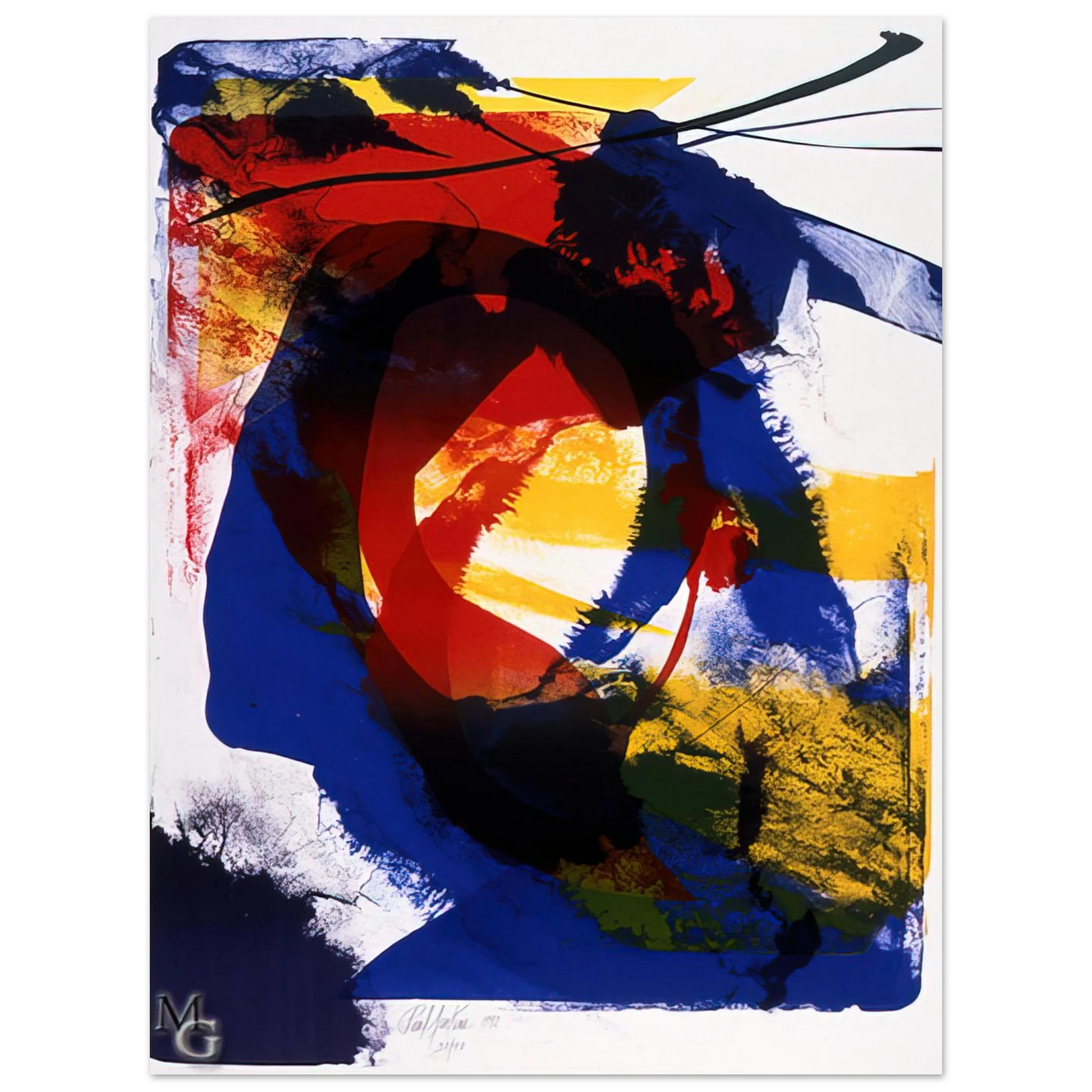 Paul Jenkins - Distance Finding Mozart  75x100 cm / 30x40inches Fine Art Poster