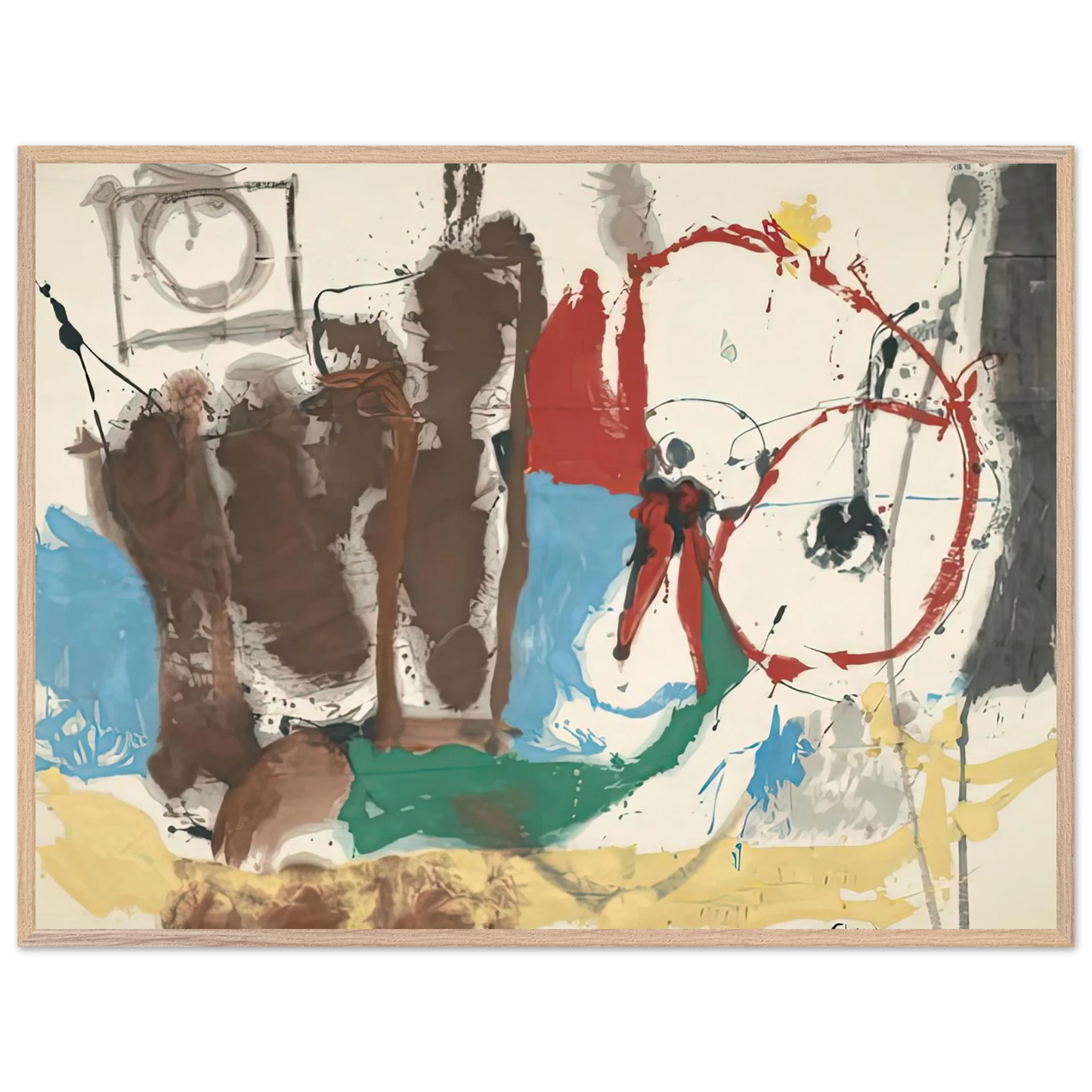 Helen Frankenthaler - Mother Goose Melody, 1959- Wall Art - 21x29.7 cm / 8x12" - Premium Wooden Framed Poster With Fine Art Paper-canvas - White frame