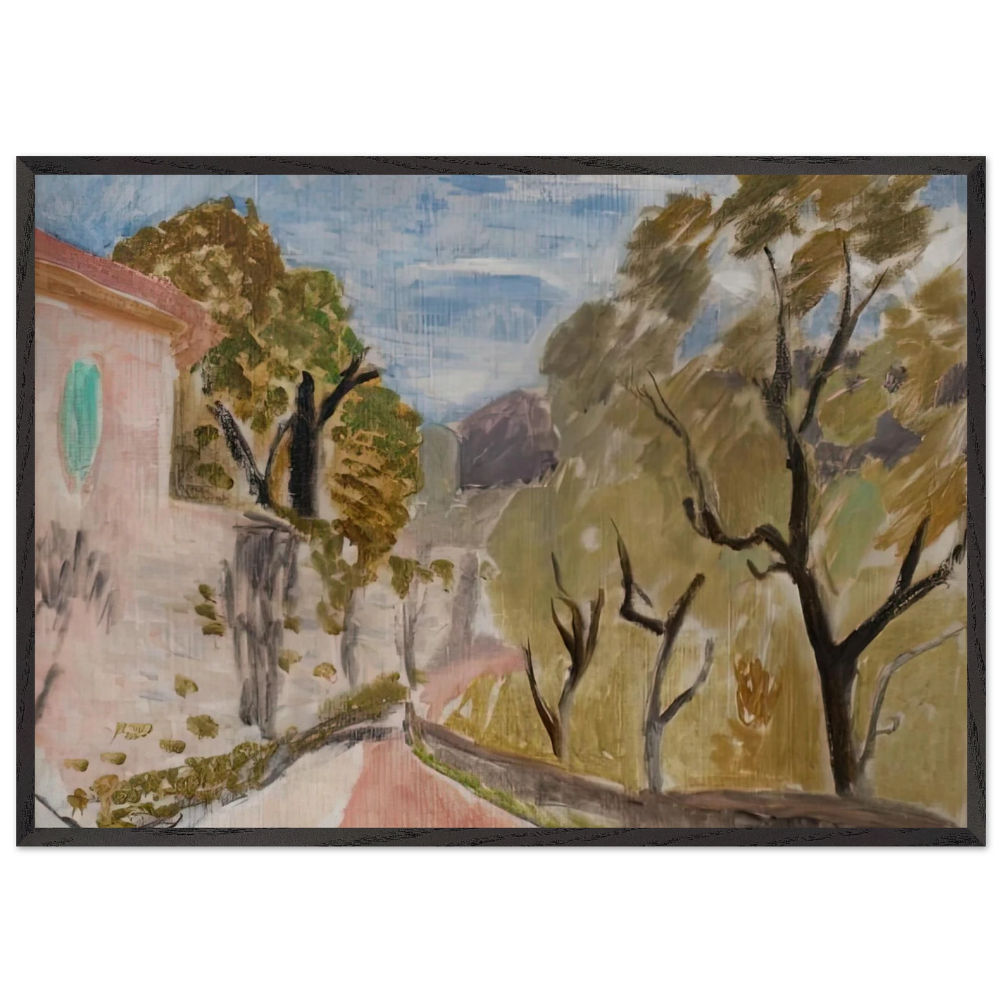 PAYSAGE OU RUE DANS LE MIDI 1918 - Henri Matisse 70x100 cm / 28x40 inches Framed Art Print – Black Wooden Frame