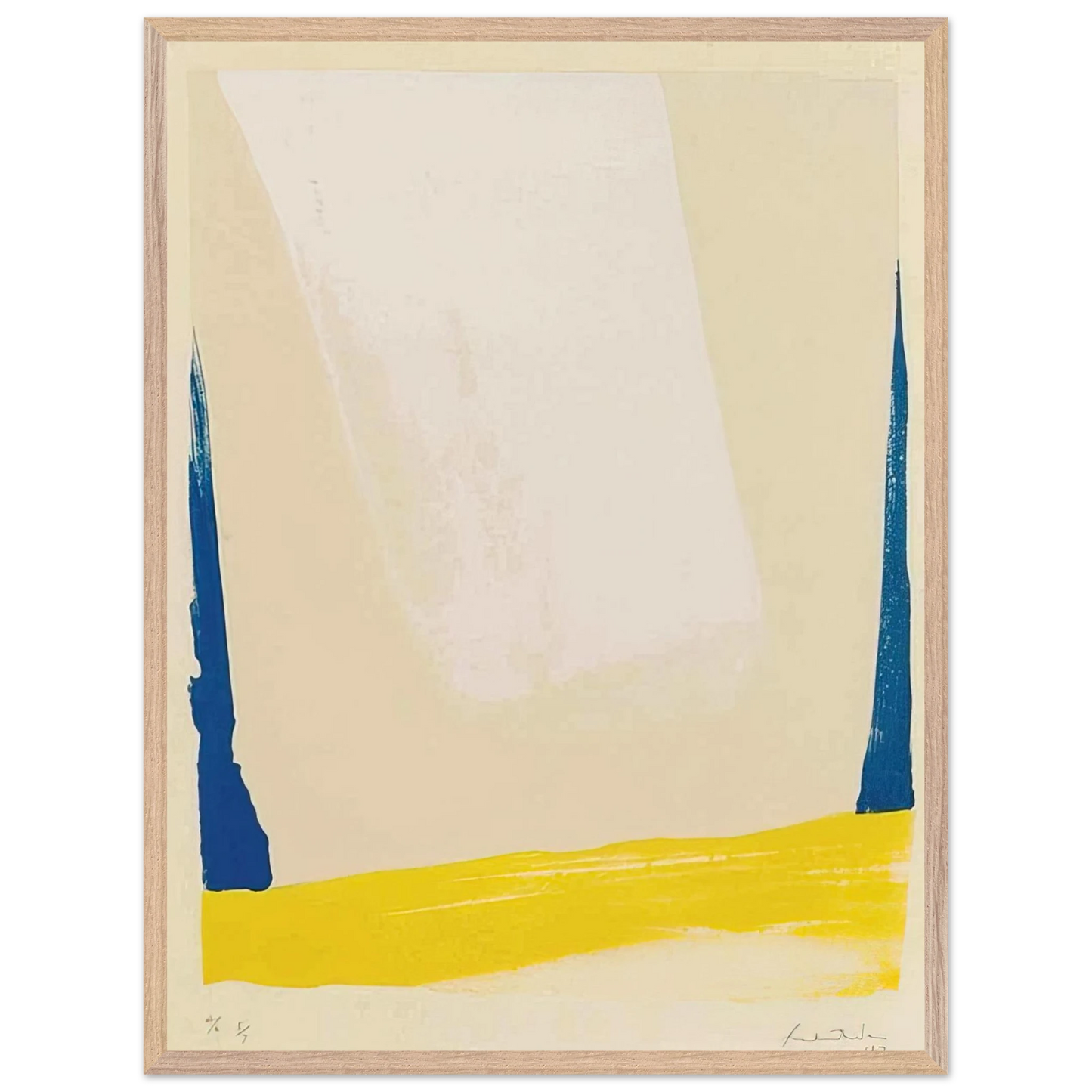 Helen Frankenthaler - White Portal - 1967 Wall art - 50x70 cm / 20x28 inches - Premium Wooden Framed Poster With Fine Art Paper-canvas - Wood frame