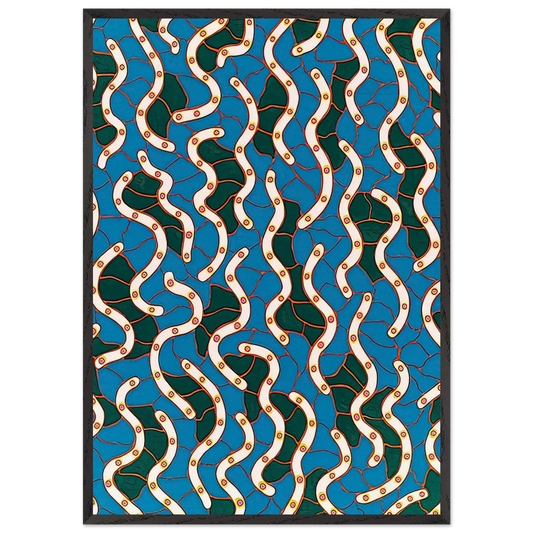 WAVES ON THE HUDSON RIVER 1988 - Yayoi Kusama 70x100 cm / 28x40 inches Framed Art Print – Black Wooden Frame
