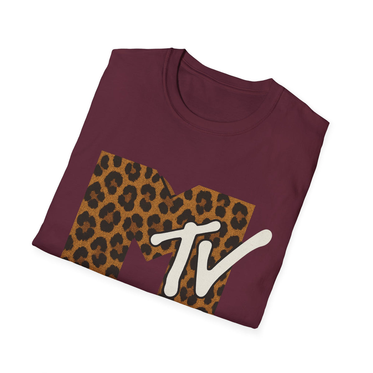 T-shirt graphique rétro MTV imprimé léopard vintage Télé musique Années 80 90 Tee-shirt de groupe unisexe Chemise rock imprimé animal