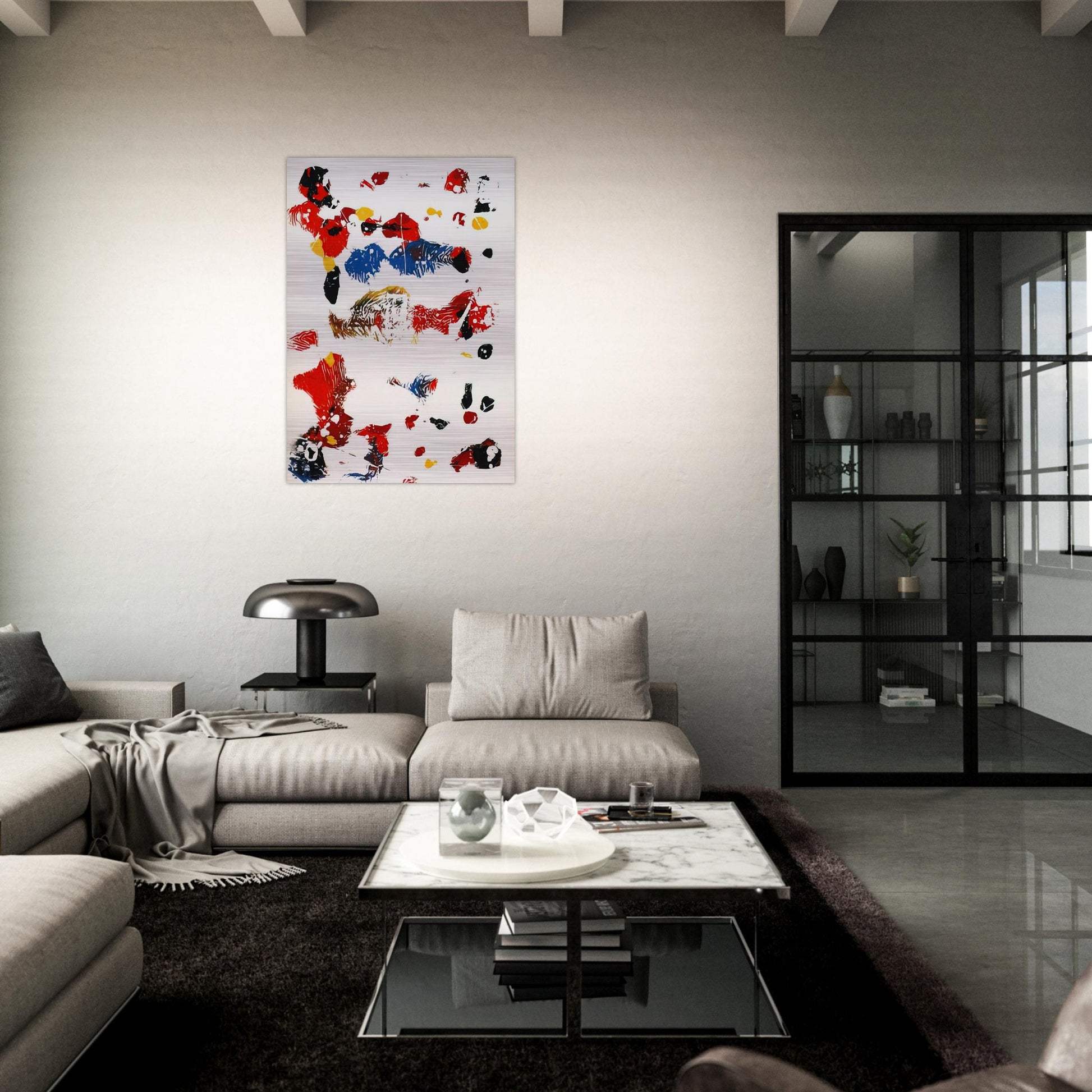 Untitled  SF27S  - Sam Francis Brushed Aluminum Print - 70x100 cm / 28x40 inches | Sam Francis Aluminum Print | Sam Francis Prints