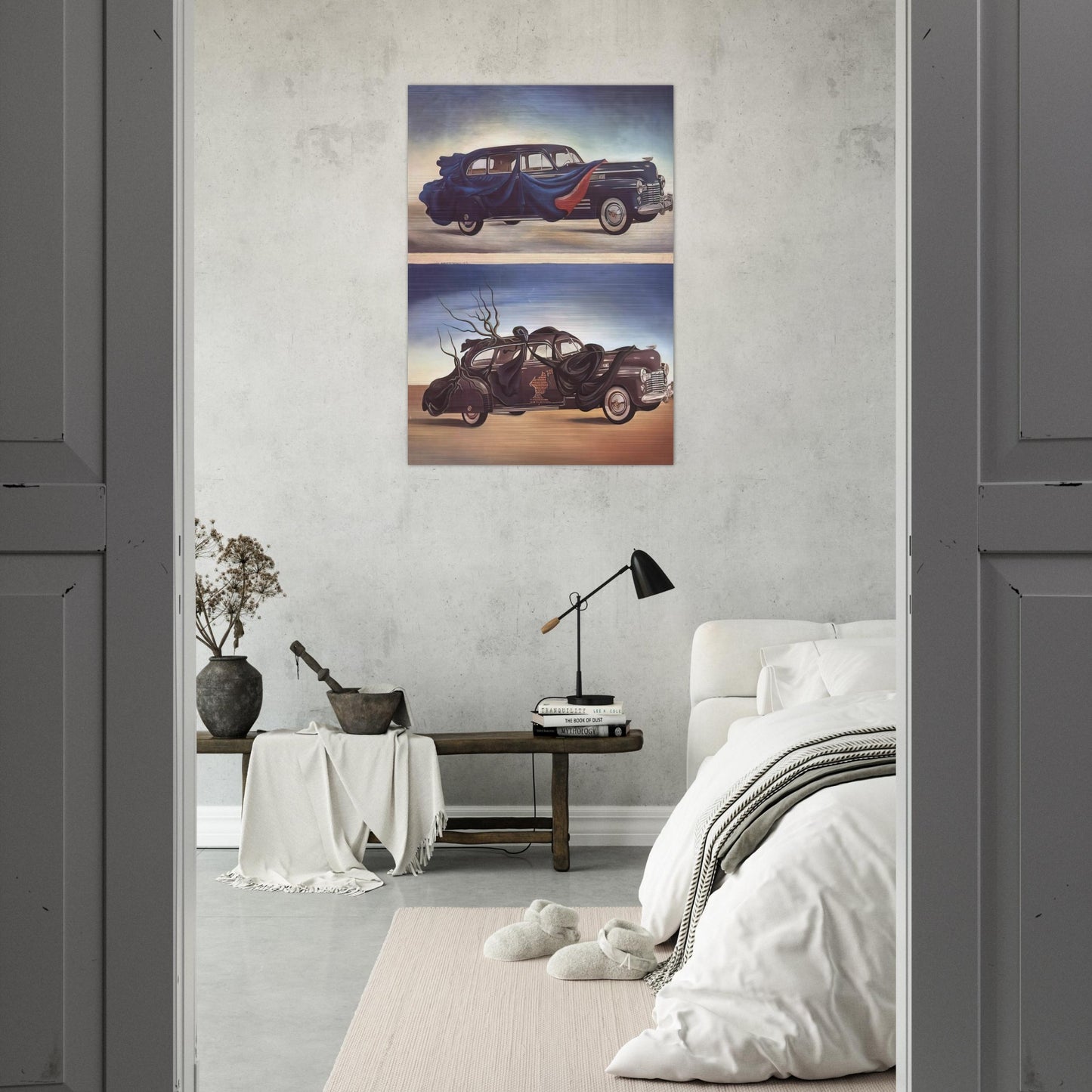 CAR CLOTHING CLOTHED AUTOMOBILE - Salvador Dali Brushed Aluminum Print - 70x100 cm / 28x40 inches | Salvador Dali Aluminum Print | Salvador Dali Prints