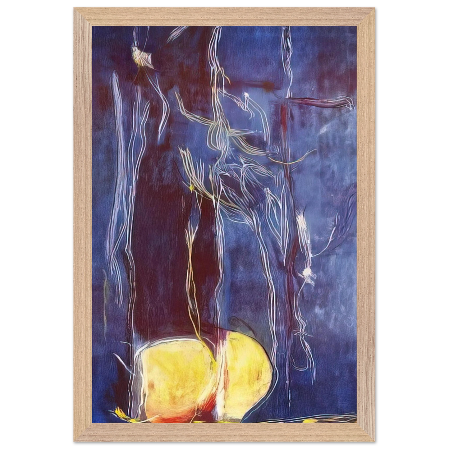 Helen Frankenthaler - All About Blue - 1994 Wall art - A2 (42 x 59.4  cm) - Premium Wooden Framed Poster With Fine Art Paper-canvas - Black frame