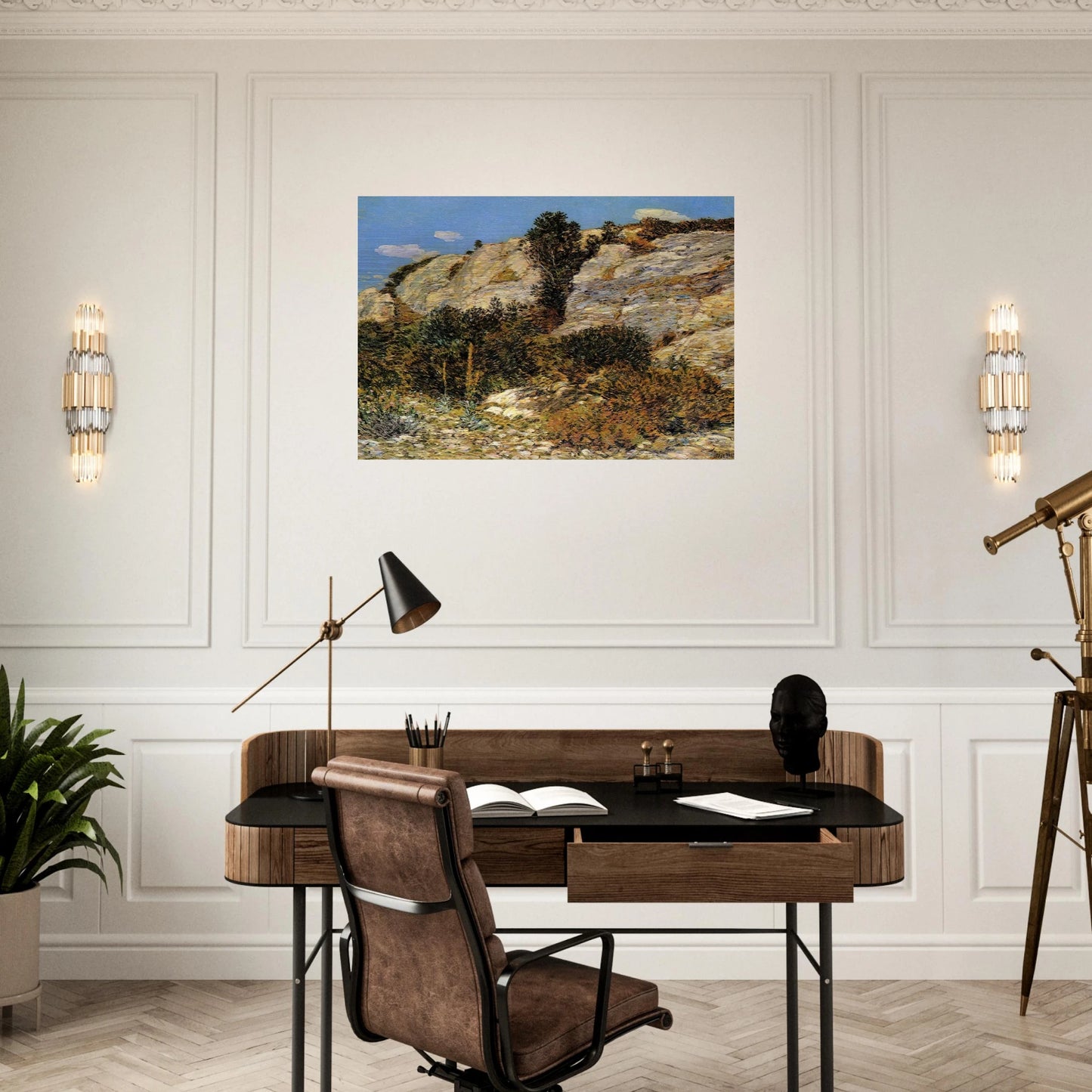 Lyman's Ledge, Appledore - Childe Hassam Brushed Aluminum Print - 70x100 cm / 28x40 inches | Childe Hassam Aluminum Print | Childe Hassam Prints