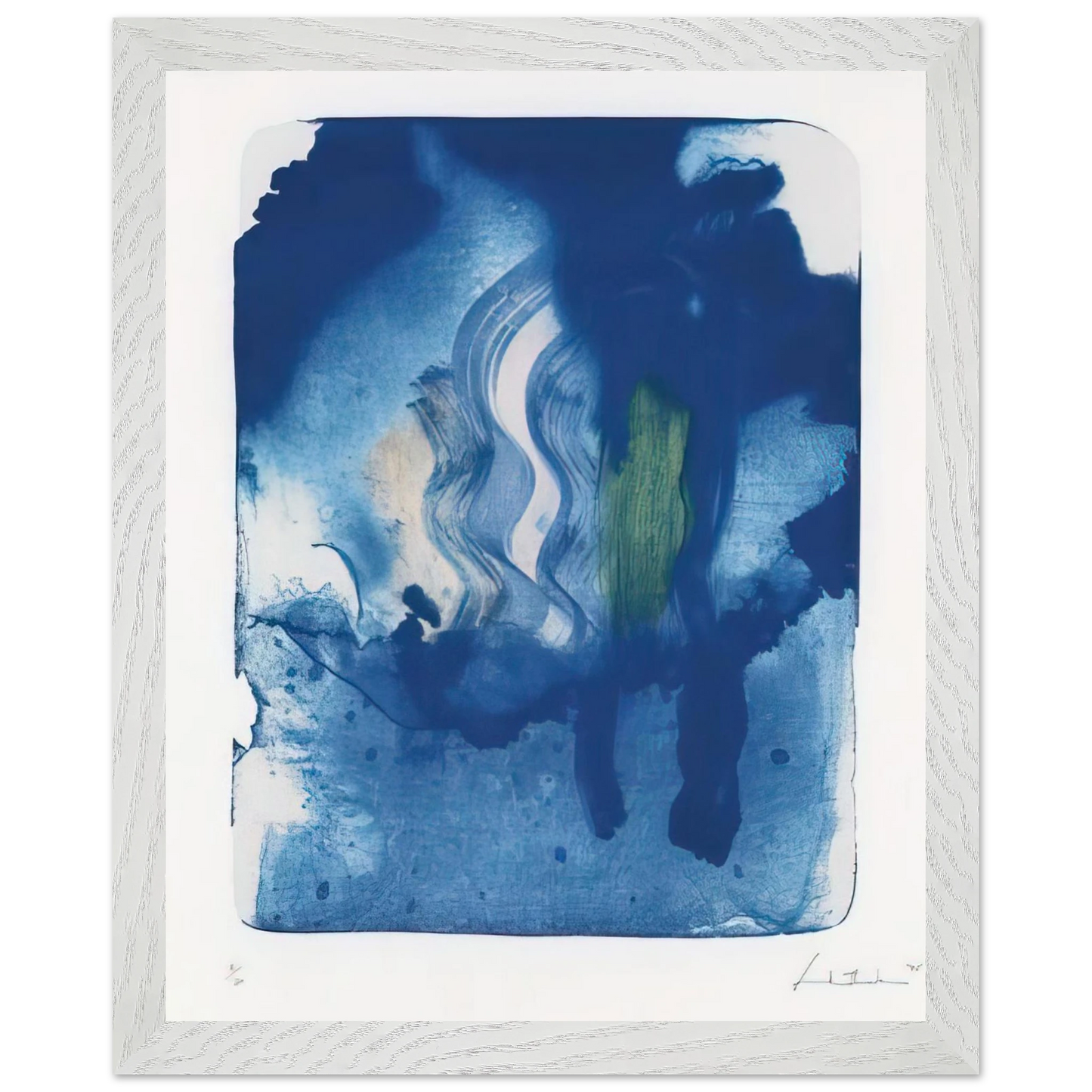 Helen Frankenthaler - Reflections V - 1995 Wall art - 50x70 cm / 20x28 inches - Premium Wooden Framed Poster With Fine Art Paper-canvas - Wood frame