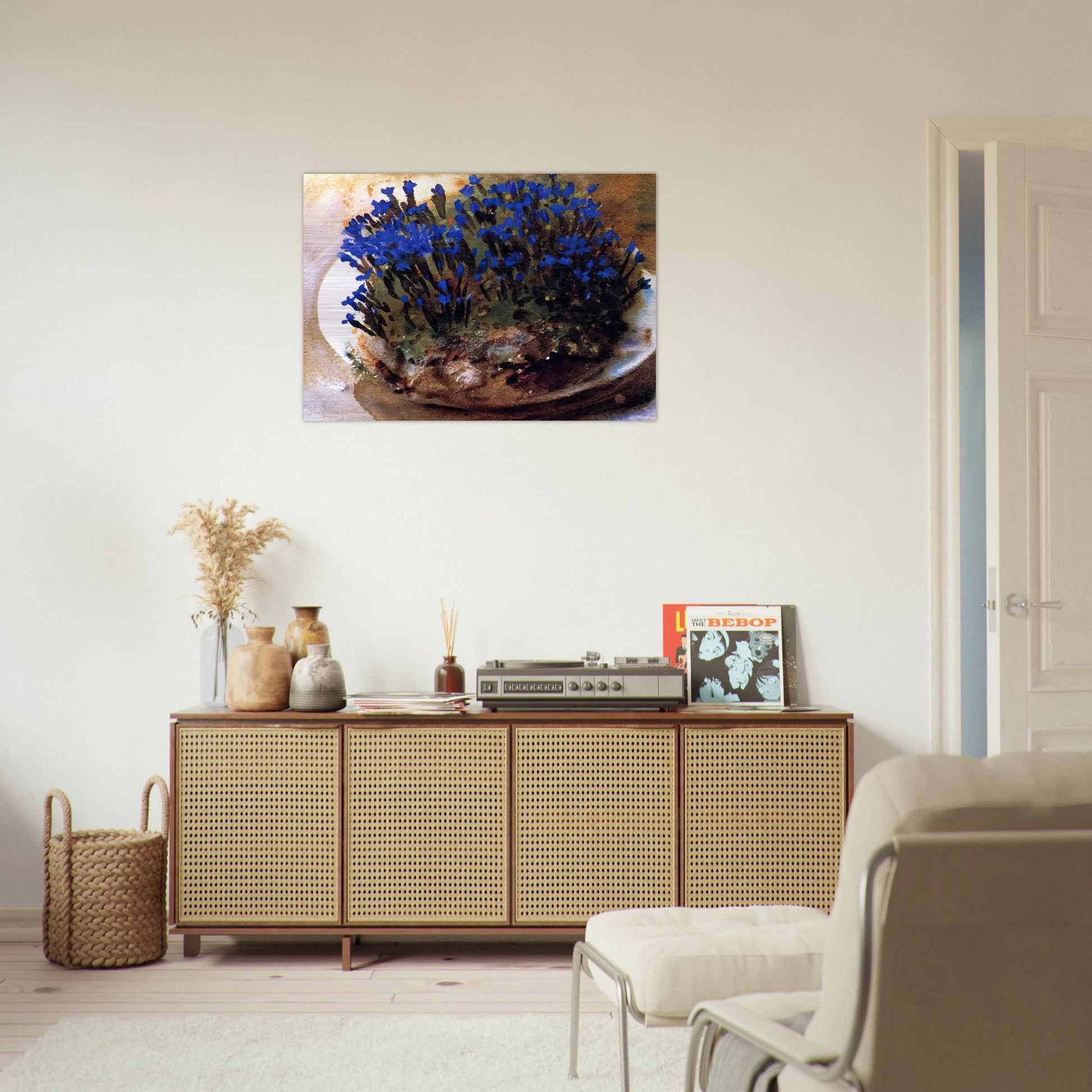 Blue Gentians - John Singer Sargent Brushed Aluminum Print - 70x100 cm / 28x40 inches | John Singer Sargent Aluminum Print | John Singer Sargent Prints