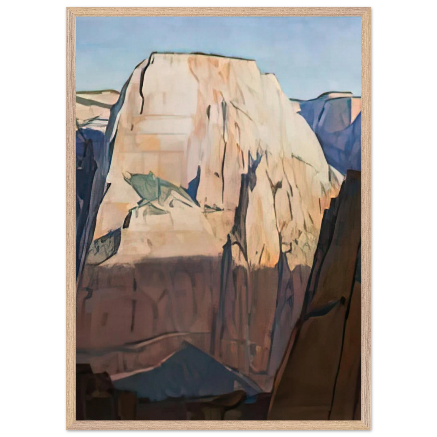 Maynard Dixon - GREAT WHITE THRONE ZION CANYON UTAH 1933 Wall art - 50x70 cm / 20x28 inches - Premium Wooden Framed Poster With Fine Art Paper-canvas - White frame