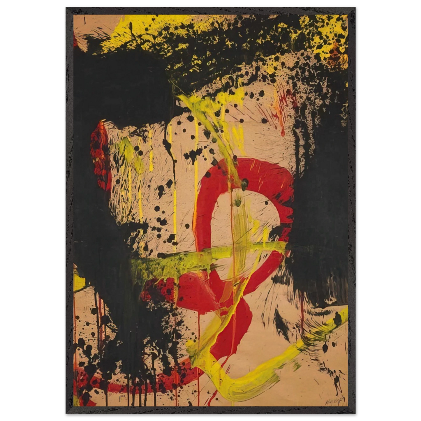 Untitled - 1962 N1 - Norman Bluhm 70x100 cm / 28x40 inches Framed Art Print – Black Wooden Frame