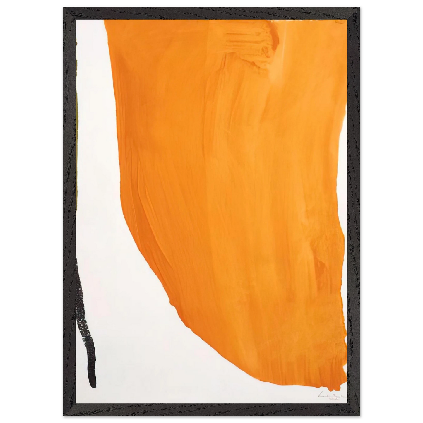 Helen Frankenthaler - Orange Downpour - 1970 Wall art - A1 (59.4 x 84.1  cm) - Premium Wooden Framed Poster With Fine Art Paper-canvas - Wood frame