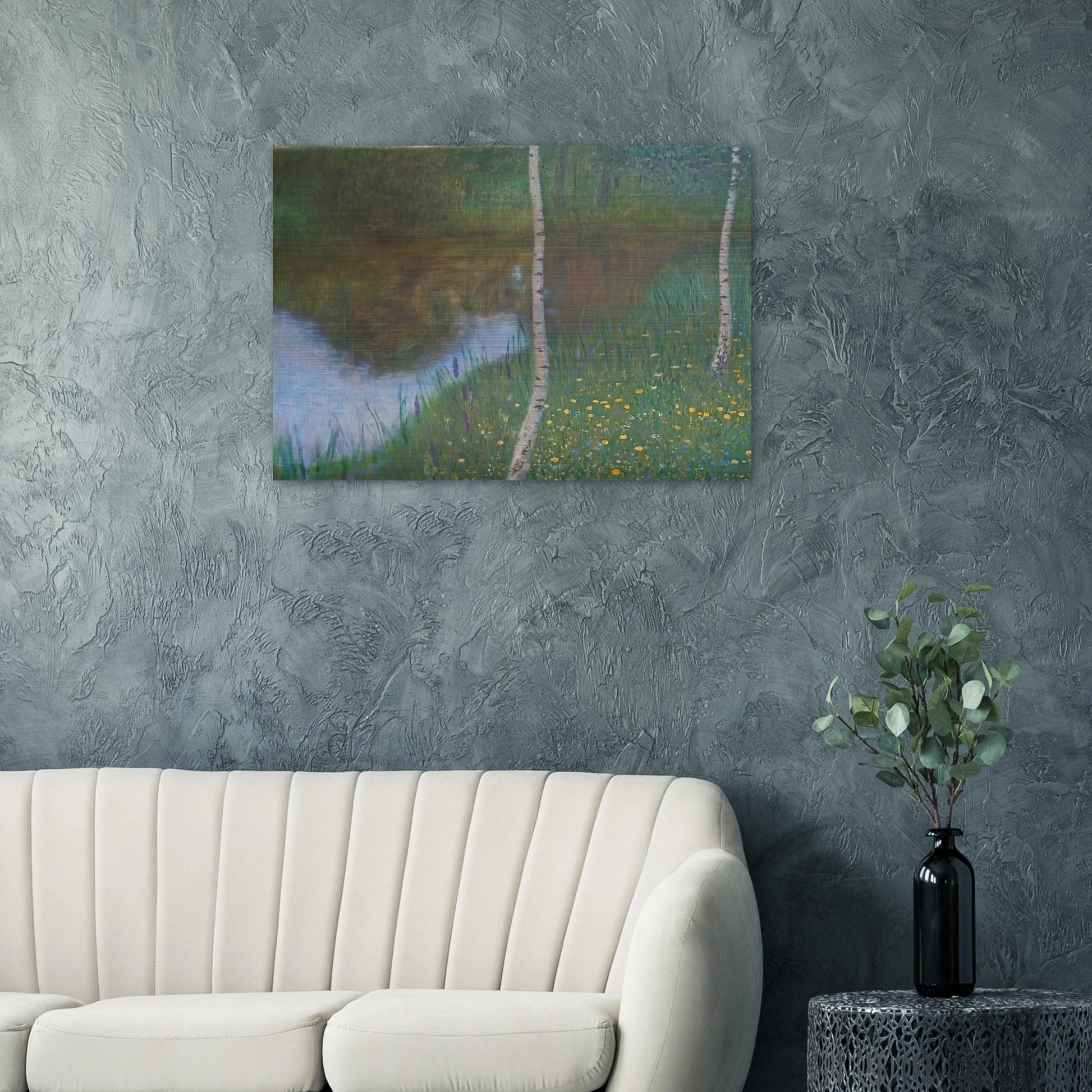 LAKESIDE WITH BIRCH TREES 1901 - Gustav Klimt Brushed Aluminum Print - 70x100 cm / 28x40 inches | Gustav Klimt Aluminum Print | Gustav Klimt Prints