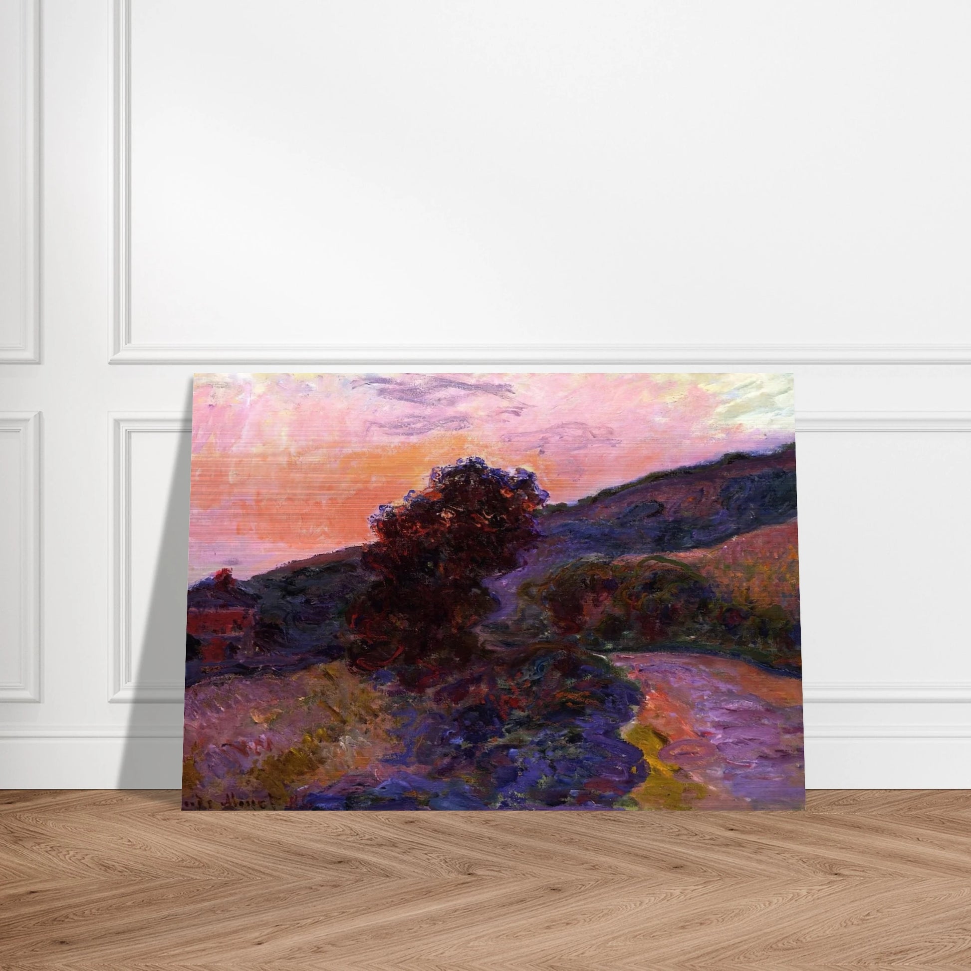 Sunset at Giverny - claude monet Brushed Aluminum Print - 70x100 cm / 28x40 inches | claude monet Aluminum Print | claude monet Prints