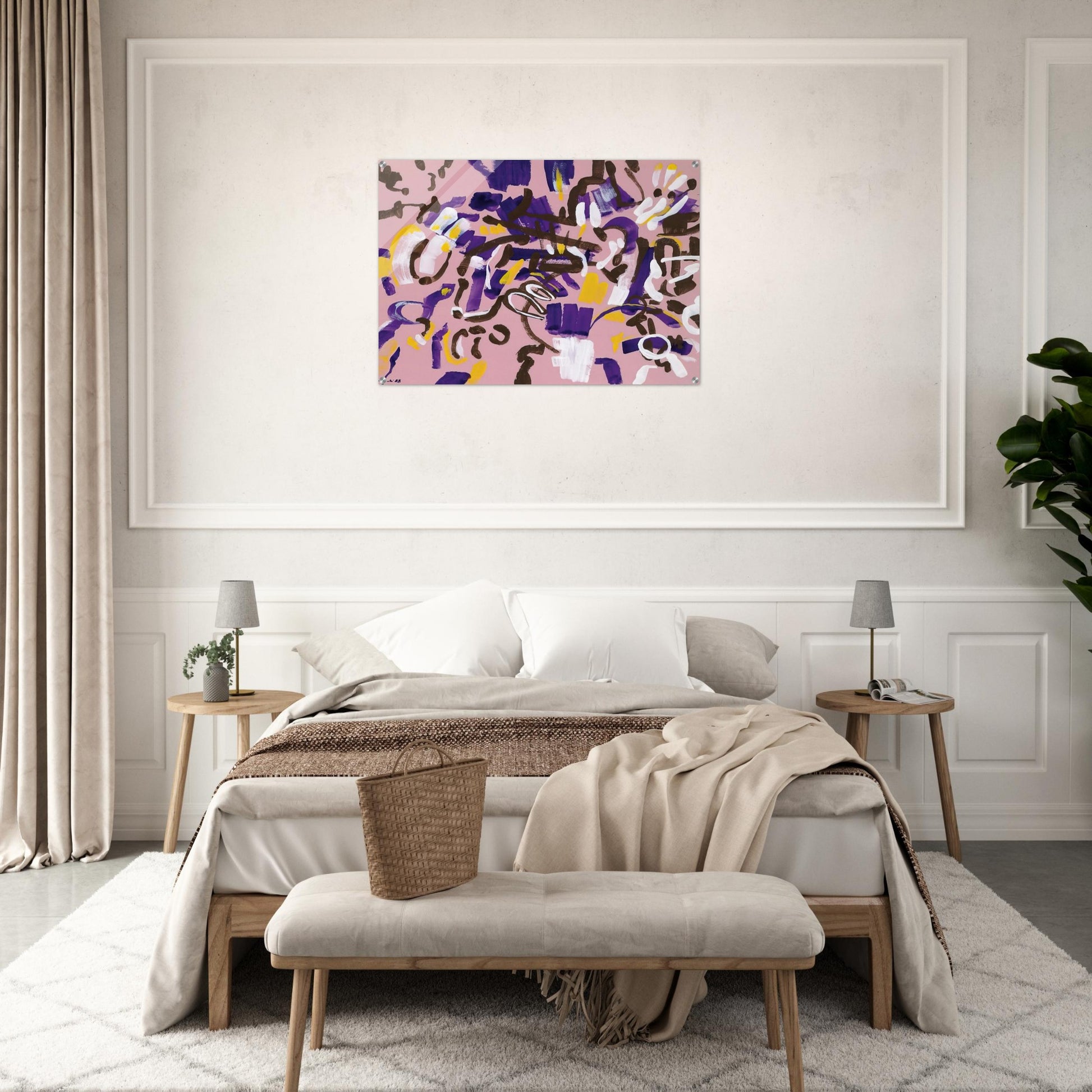 Rosa-Viola-Bianco - 1968 - Carla Accardi Acrylic Print - 70x100 cm / 28x40″ inches | Carla Accardi Wall Art | Carla Accardi Prints