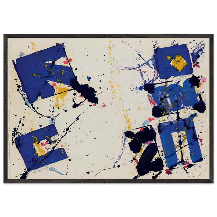 Untitled  EXP-SF-09-17-78  - Sam Francis 70x100 cm / 28x40 inches Framed Art Print – Black Wooden Frame