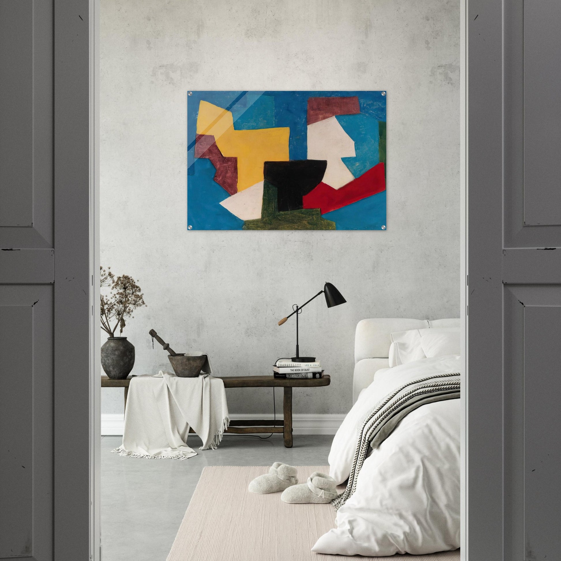 Composition multicolore à dominante bleue - 1969 - Serge Poliakoff Acrylic Print - 70x100 cm / 28x40″ inches