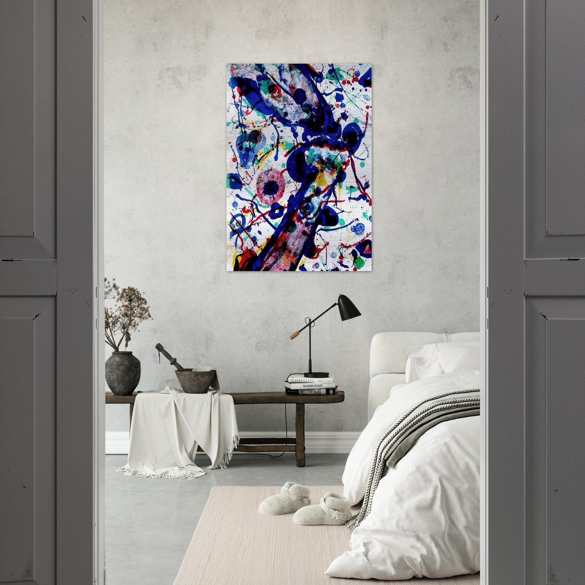 Untitled from Michel Waldberg s Posmes dans le ciel - Sam Francis Brushed Aluminum Print - 70x100 cm / 28x40 inches | Sam Francis Aluminum Print | Sam Francis Prints