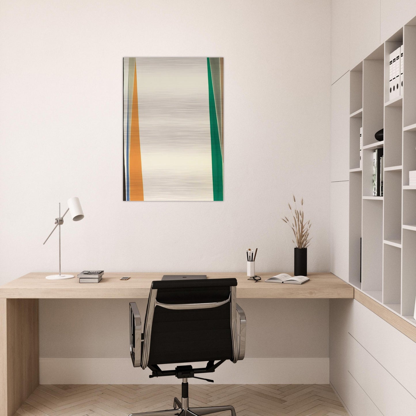 Open White Center - 1974 - Larry Zox Brushed Aluminum Print - 70x100 cm / 28x40 inches | Larry Zox Aluminum Print | Larry Zox Prints