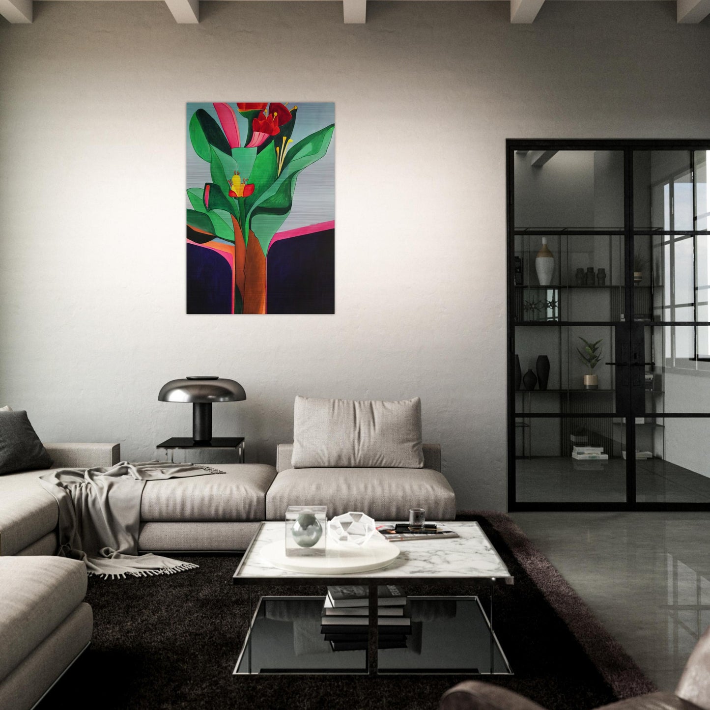 Flores - 1971 - Aldemir Martins Brushed Aluminum Print - 70x100 cm / 28x40 inches | Aldemir Martins Aluminum Print | Aldemir Martins Prints