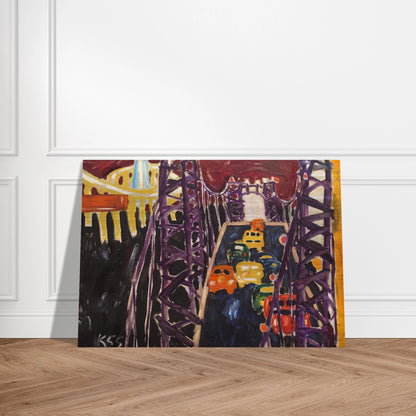 George Washington Bridge, with Cars - Allan Kaprow Brushed Aluminum Print - 70x100 cm / 28x40 inches | Allan Kaprow Aluminum Print | Allan Kaprow Prints