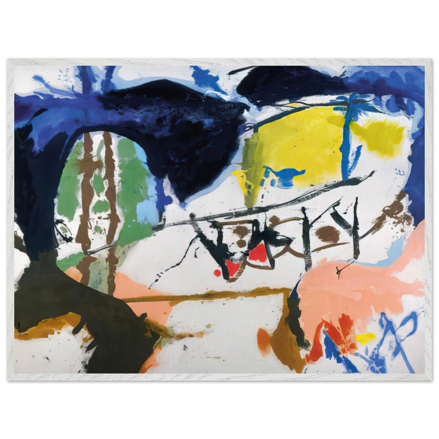 Helen Frankenthaler - Acres - 1959 Wall art - 70x100 cm / 28x40 inches - Premium Wooden Framed Poster With Fine Art Paper-canvas - Wood frame