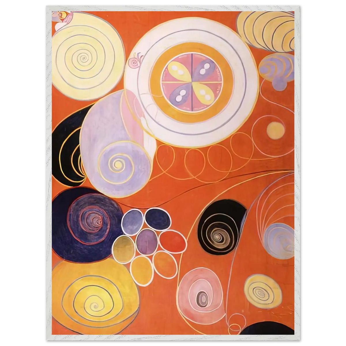 Hilma af Klint - THEY TENS MAINSTAY IV 1907 Wall art - 30x40 cm / 12x16 inches - Premium Wooden Framed Poster With Fine Art Paper - White frame