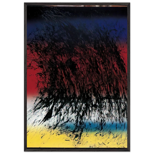 Untitled - 1982 N3 - Hans Hartung 70x100 cm / 28x40 inches Framed Art Print – Black Wooden Frame