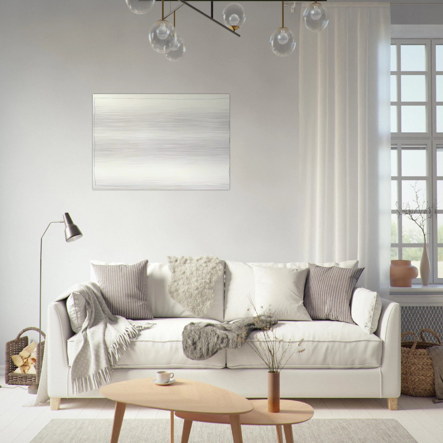 Bent Line Drawing - Robert Ryman Brushed Aluminum Print - 70x100 cm / 28x40 inches | Robert Ryman Aluminum Print | Robert Ryman Prints