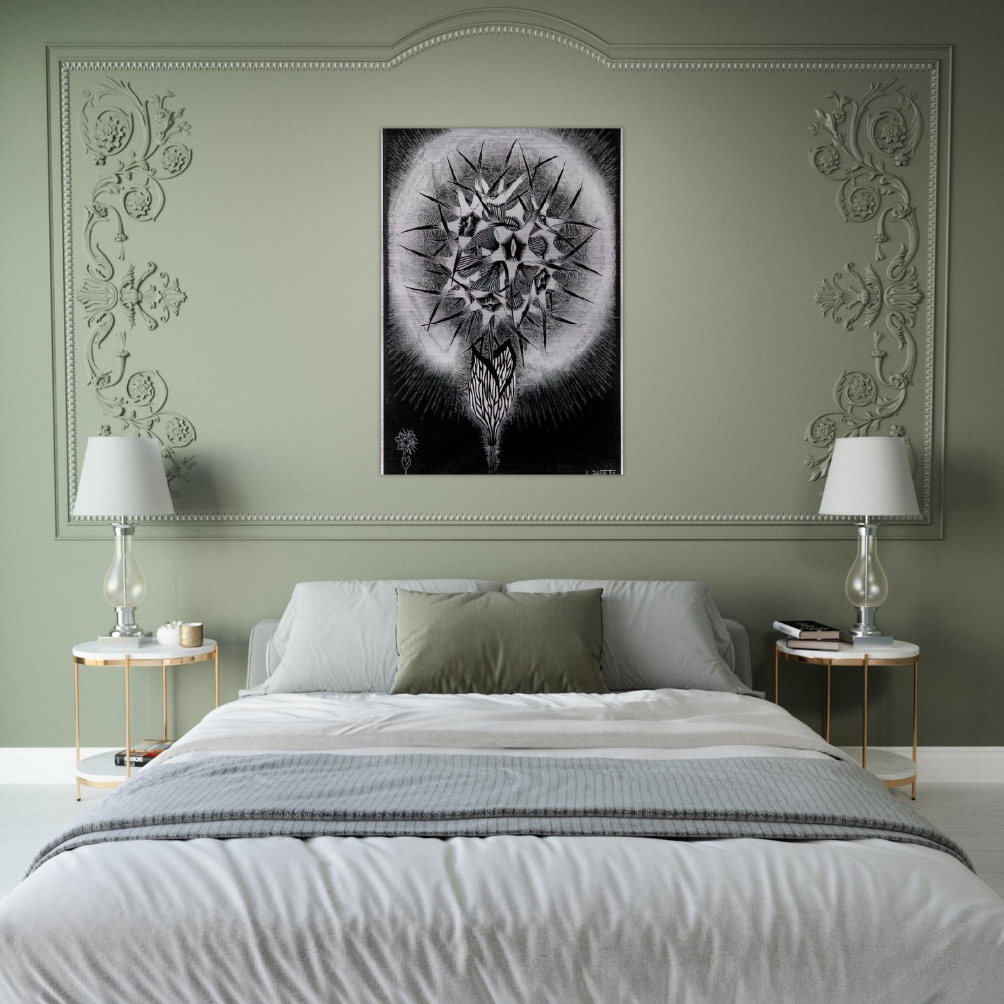 PRICKLY FLOWER - MC Escher Brushed Aluminum Print - 70x100 cm / 28x40 inches | MC Escher Aluminum Print | MC Escher Prints