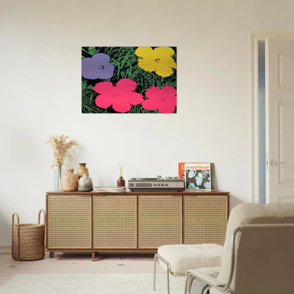 Flowers - Andy Warhol Brushed Aluminum Print - 70x100 cm / 28x40 inches | Andy Warhol Aluminum Print | Andy Warhol Prints