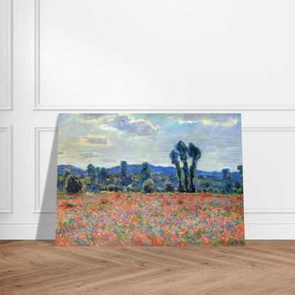 Poppy Field in Giverny - claude monet Brushed Aluminum Print - 70x100 cm / 28x40 inches | claude monet Aluminum Print | claude monet Prints