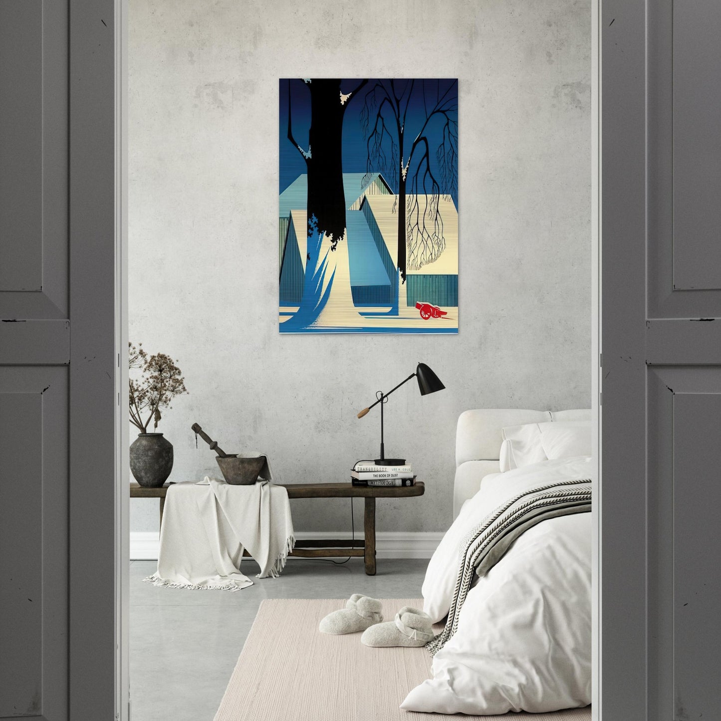 Turquoise - Eyvind Earle Brushed Aluminum Print - 70x100 cm / 28x40 inches | Eyvind Earle Aluminum Print | Eyvind Earle Prints