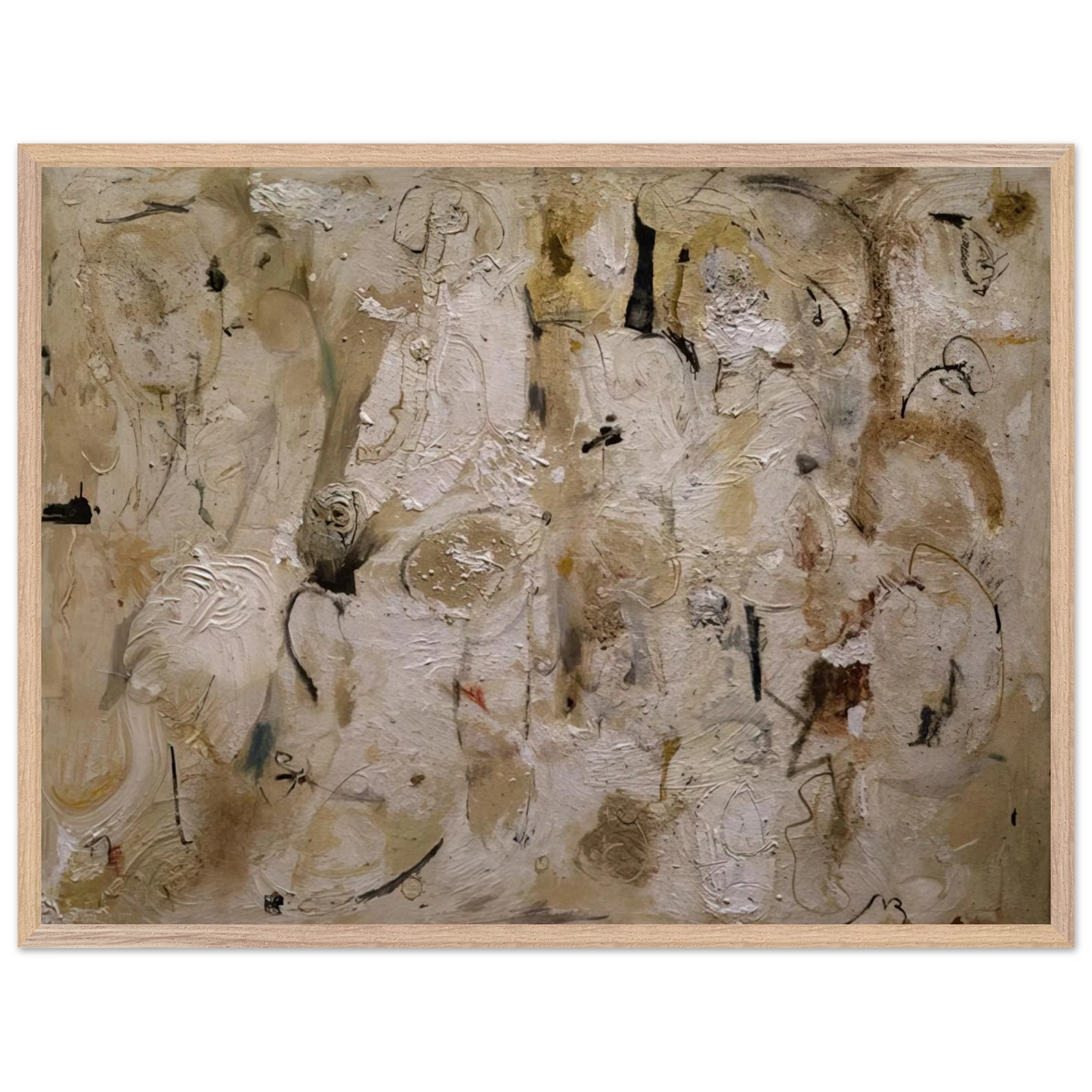 Helen Frankenthaler - Painted on 21st Street - 1951 Wall art - 28x43  cm / XL (11x17 inches) - Premium Wooden Framed Poster With Fine Art Paper-canvas - Black frame