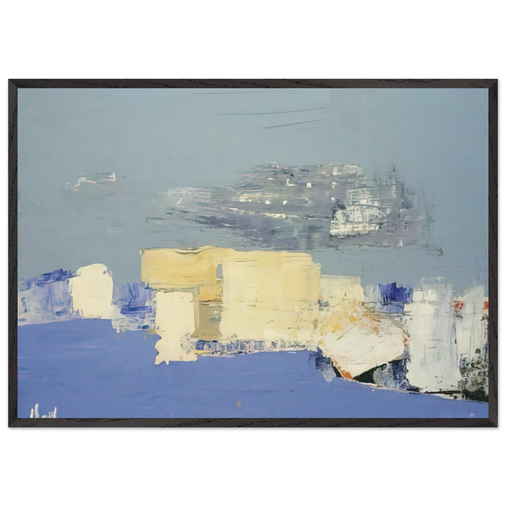 Paysage mediterraneen - Art Informel - Nicolas de Stael 70x100 cm / 28x40 inches Framed Art Print – Black Wooden Frame
