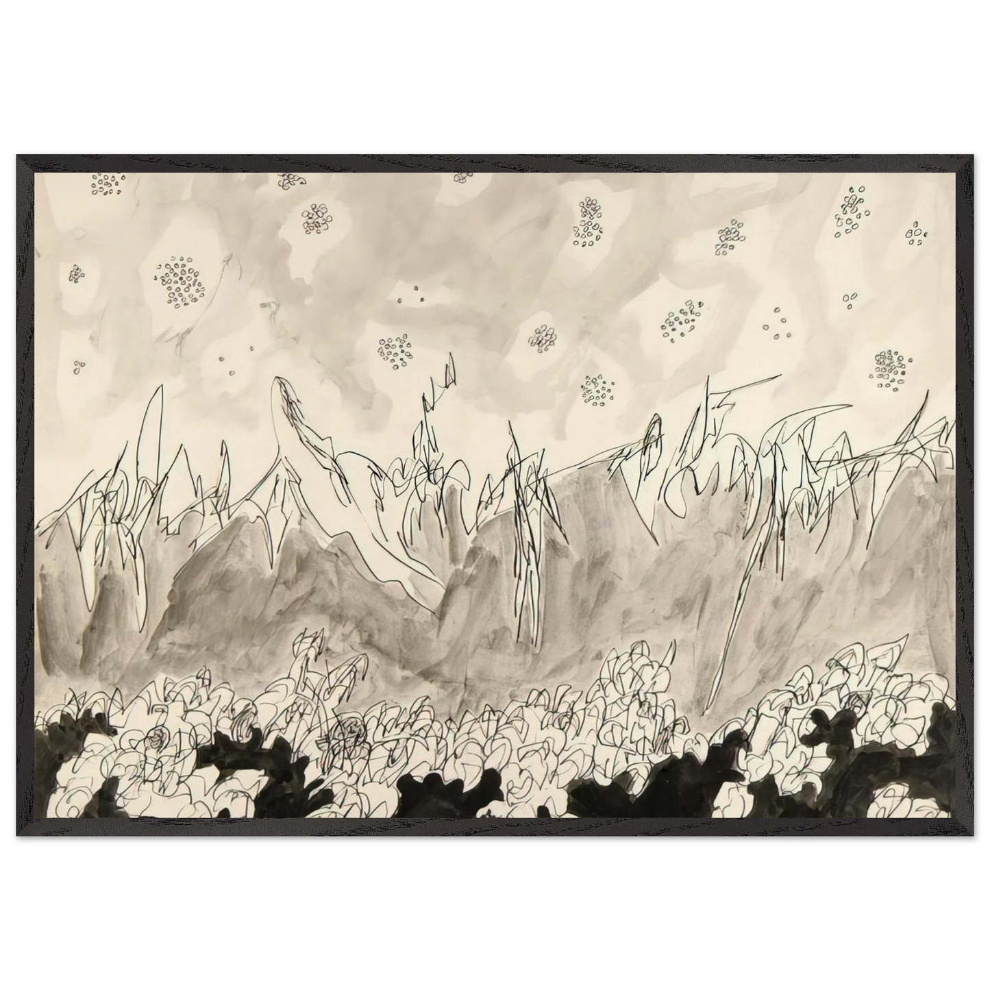 Seascape - 1952 - Gene Davis 70x100 cm / 28x40 inches Framed Art Print – Black Wooden Frame