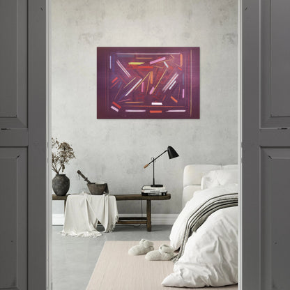 Brown Line Painting - 1968 - Ronnie Landfield Brushed Aluminum Print - 70x100 cm / 28x40 inches | Ronnie Landfield Aluminum Print | Ronnie Landfield Prints