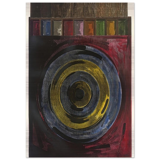 TARGET WITH PLASTER CASTS UNIVERSAL LIMITED ART EDITIONS 208 - Jasper Johns Brushed Aluminum Print - 70x100 cm / 28x40 inches | Jasper Johns Aluminum Print | Jasper Johns Prints