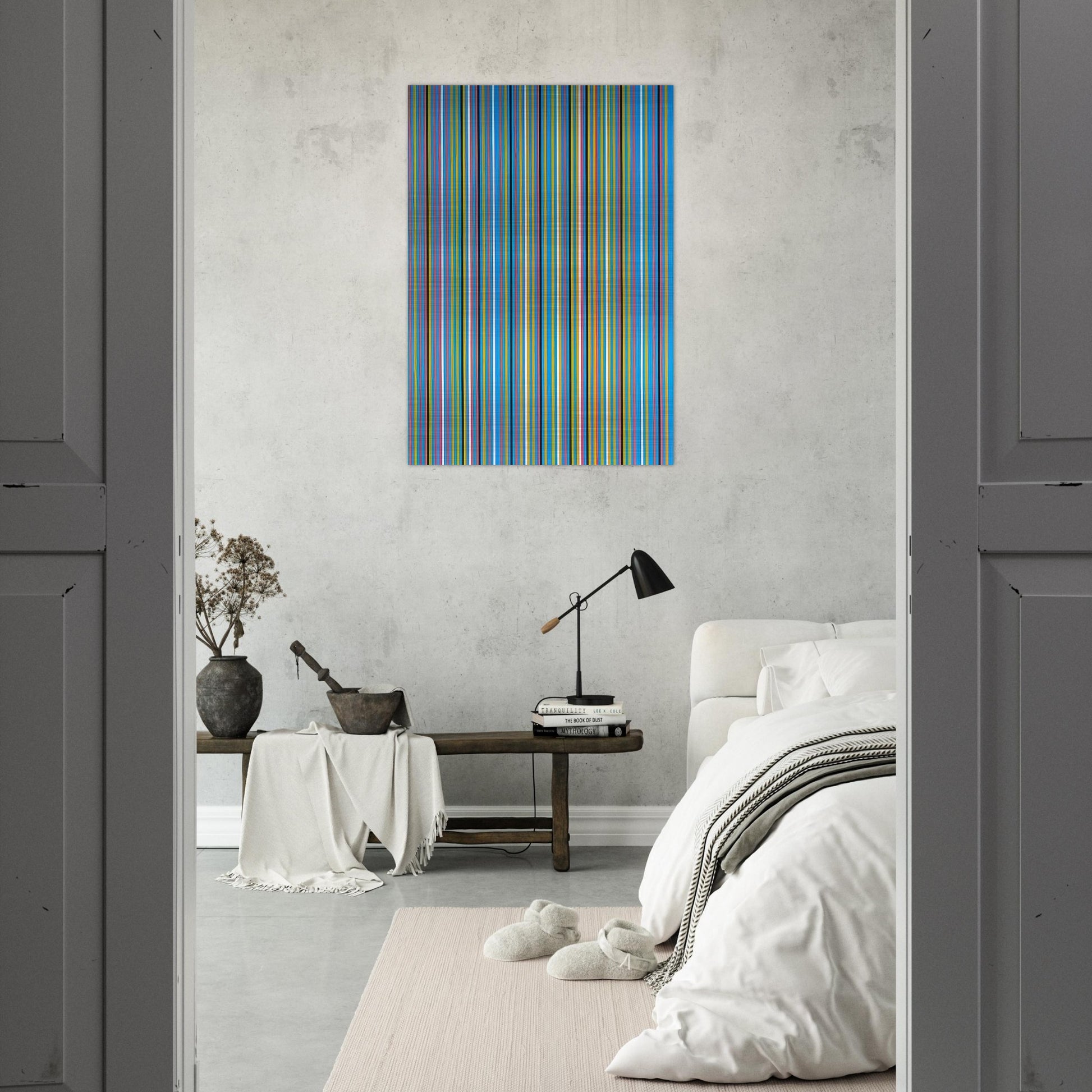 ACHEAN 1981 - Bridget Riley Brushed Aluminum Print - 70x100 cm / 28x40 inches | Bridget Riley Aluminum Print | Bridget Riley Prints