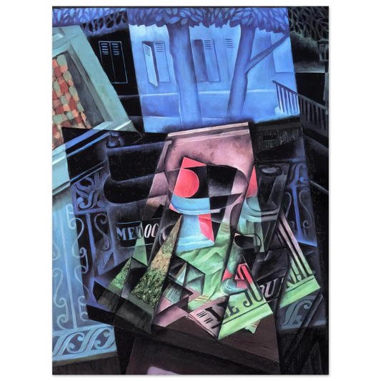 Juan Gris - STILL LIFE BEFORE AN OPEN WINDOW PLACE RAVIGNAN 1915  75x100 cm / 30x40inches Fine Art Poster