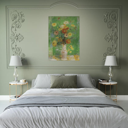 Chrysanthemums and Sunflowers - Post-Impressionism - Le Pho Brushed Aluminum Print - 70x100 cm / 28x40 inches | Le Pho Aluminum Print | Le Pho Prints