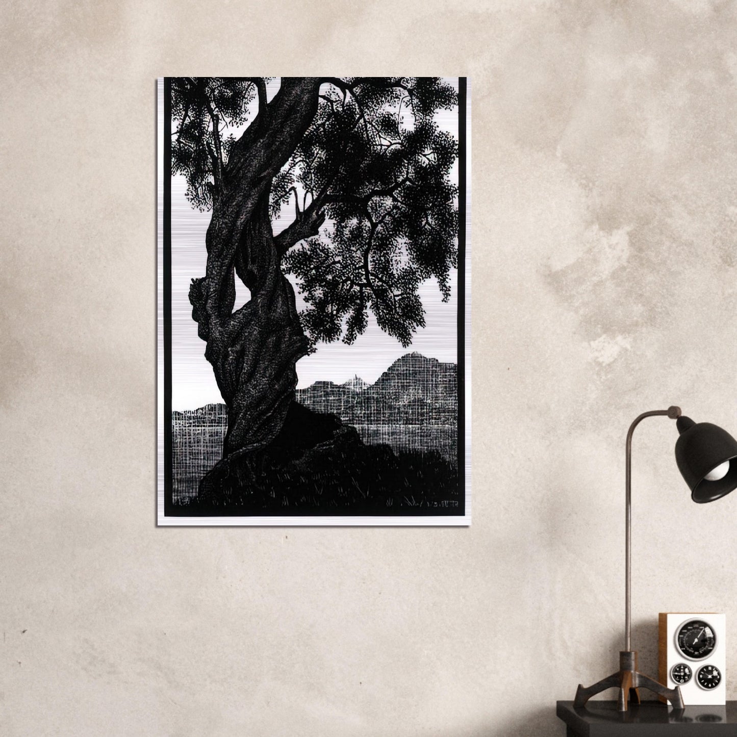 OLD OLIVE TREE CORSICA - MC Escher Brushed Aluminum Print - 70x100 cm / 28x40 inches | MC Escher Aluminum Print | MC Escher Prints