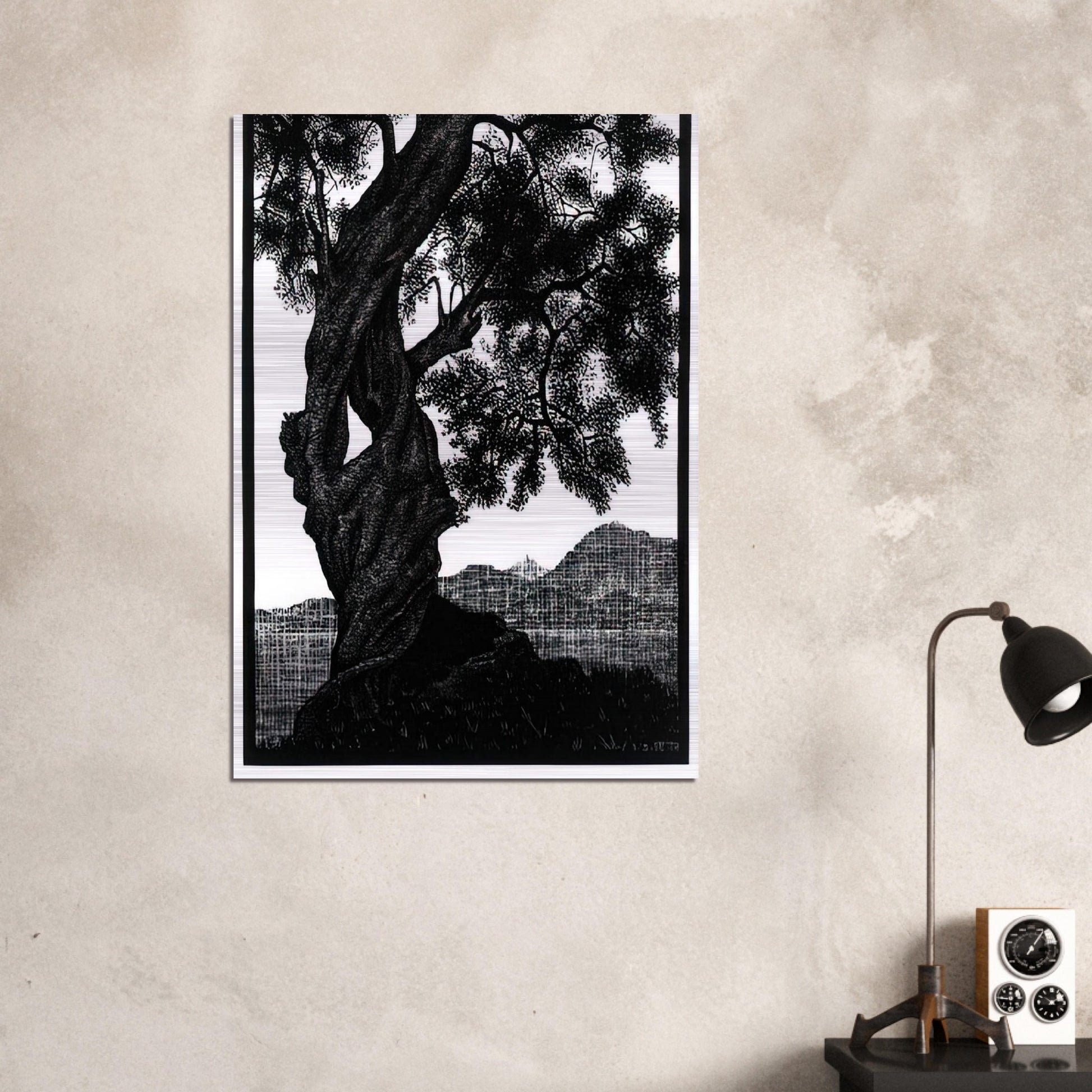 OLD OLIVE TREE CORSICA - MC Escher Brushed Aluminum Print - 70x100 cm / 28x40 inches | MC Escher Aluminum Print | MC Escher Prints